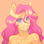 anthro blue_eyes female simple_background solo wings cherryysaurus friendship_is_magic hasbro my_little_pony mythology fluttershy_(mlp) equid equine horse mammal mythological_creature mythological_equine pegasus pony bust_portrait hi_res portrait