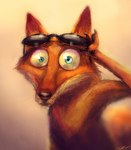 anthro blue_eyes claws eyewear fur male orange_body orange_fur pawpads solo sunglasses whiskers cinemamind cartoon_network courage_the_cowardly_dog the_cajun_fox canid canine fox mammal