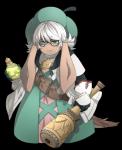 alchemist anthro clothed clothing eyewear female glasses gloves green_eyes grey_hair hair handwear hat headgear headwear long_ears potion solo tail blazhxxx final_fantasy final_fantasy_tactics square_enix fan_character lutia_lalune nu_mou 2019 absurd_res alpha_channel digital_media_(artwork) hi_res