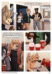 anthro beard bottomwear chest_tuft clothing crowded dialogue drinking facial_hair female gesture group hair henry_(flicklock) jacket long_hair male pants party shirt silhouette sweater sweatpants tank_top text topwear tuft waving flicklock britta_(flicklock) cane_(flicklock) bird_dog canid canine canis cougar domestic_dog felid feline golden_retriever hunting_dog mammal mastiff molosser procyonid raccoon retriever rottweiler wolf absurd_res comic english_text hi_res