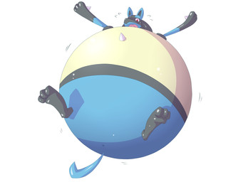 ambiguous_gender anthro anus anus_only bodily_fluids inflation open_mouth red_eyes solo sweat dlrowdog nintendo pokemon generation_4_pokemon lucario pokemon_(species) 2015 4:3 absurd_res hi_res