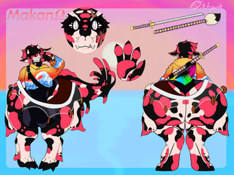 anthro backpack balls big_balls big_butt big_penis butt clothing crop_top femboy fishnet_clothing genitals gesture hand_gesture huge_balls huge_butt huge_penis hyper hyper_balls hyper_butt hyper_genitalia hyper_penis male melee_weapon penis scar shaka_sign shirt solo swimwear sword sword_on_back topwear weapon weapon_on_back vvitchpunk makano_(vvitchpunk) amur_carp aquatic carp cyprinid cypriniform fish hybrid koi merseed_dragon typical_carp