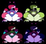 anthro belly big_butt blue_body blue_hair butt female green_body green_hair hair heart_eyes heart_symbol pink_body pink_hair purple_body simple_background solo thick_thighs transparent_background shar0makai arthropod insect mantis 2024 alpha_channel digital_media_(artwork) pixel_(artwork)