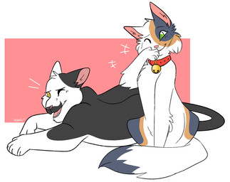 ambiguous_gender bell bell_collar black_body black_fur collar duo feral fur green_eyes grey_body grey_fur jingle_bell jingle_bell_collar laugh lying one_eye_closed orange_body orange_fur paws pink_inner_ear pink_nose pink_tongue red_collar sitting tail tongue white_body white_fur wink yellow_eyes effloriel neko_atsume ms._fortune_(neko_atsume) senor_don_gato domestic_cat felid feline felis mammal 2017 digital_drawing_(artwork) digital_media_(artwork) flat_colors