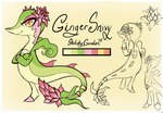 accessory ambiguous_gender color_swatch feral flower markings plant solo sketchygarden nintendo pokemon elemental_creature flora_fauna generation_5_pokemon pokemon_(species) snivy hi_res model_sheet