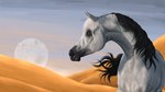 ambiguous_gender black_mane blue_eyes day dunes feral mane mouth_closed outside sky solo white_body white_mane scarlanya sereno_(scarlanya) equid equine horse mammal 16:9 widescreen male_(lore)