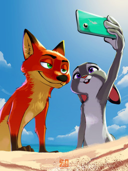 4_fingers anthro beach black_nose blue_sky buckteeth casual_nudity cellphone closed_smile countershade_face countershade_fur countershade_hands countershade_neck countershade_torso countershading electronics eyebrows eyelashes featureless_chest female female_anthro fingers fur gloves_(marking) green_eyes grey_body grey_fur half-closed_eyes holding_cellphone holding_object holding_phone holding_smartphone iris logo looking_at_cellphone looking_at_object looking_at_phone low-angle_view male male/female markings mouth_closed narrowed_eyes naturally_censored nude nude_anthro nude_beach nude_female nude_male nudist open_mouth orange_body orange_fur outdoor_nudity outside philtrum phone pupils purple_eyes sand seaside selfie sky smartphone smile snout taking_picture taking_selfie teeth text water zigrock001 disney zootopia judy_hopps nick_wilde canid canine european_rabbit fox lagomorph leporid mammal oryctolagus rabbit red_fox true_fox 2025 3:4 absurd_res artist_logo artist_name digital_media_(artwork) hi_res