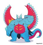 anthro balls genitals humanoid_genitalia humanoid_penis male musclegut muscular penis solo manlyster nintendo pokemon ancient_pokemon generation_9_pokemon paradox_pokemon pokemon_(species) roaring_moon absurd_res hi_res