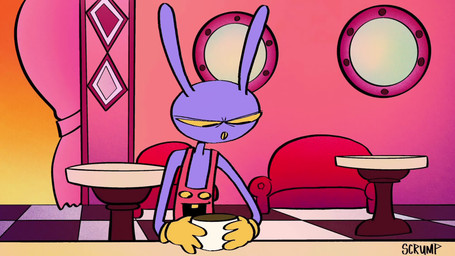 angry anthro awkward awkward_moment board bored brownie building canonical_scene carpet clothing cloud day dialogue doll door dress female floating_hands fool's_hat footwear furniture gloves group hair handwear hat headgear headwear house jester_outfit male mask on_sofa one-piece_swimsuit plate purple_body purple_clothing purple_robe rag_doll_(toy) red_clothing red_gloves red_handwear robe shoes short_hair sitting sitting_on_ground sitting_on_sofa sofa standing swimwear teeth window yellow_clothing yellow_gloves yellow_handwear yellow_sclera yellow_teeth thatsjustcrump michael_kovach_(va) family_guy glitch_productions the_amazing_digital_circus gangle_(tadc) jax_(tadc) kaufmo_(tadc) kinger_(tadc) pomni_(tadc) ragatha_(tadc) ribbit_(tadc) zooble_(tadc) animate_inanimate humanoid inanimate_object lagomorph leporid living_chess_piece living_clothing living_doll living_mask living_toy mammal rabbit 16:9 2026 2d_animation animated digital_media_(artwork) english_audio hi_res short_playtime signature sound video voice_acted widescreen nonbinary_(lore)