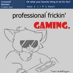 anthro ask_blog claws computer_mouse cute_fangs e621_comment eyewear fangs fluffy fluffy_hair gaming hair humor keyboard male neck_tuft open_mouth simple_background smile solo sunglasses teeth text tuft gneffbutter e621 spip_(gneffbutter) arthropod crustacean domestic_cat felid feline felis mammal marine shrimp 1:1 absurd_res english_text hi_res sketch