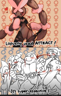 alternate_color anthro black_sclera blood bodily_fluids breasts brown_body brown_fur featureless_crotch female fur group humor male nosebleed pattern_background red_eyes simple_background text kawacy nintendo pokemon brendan_(pokemon) gallade garchomp generation_1_pokemon generation_4_pokemon generation_6_pokemon greninja human humanoid lagomorph lickilicky machoke mammal mega_evolution mega_lopunny pokemon_(species) shiny_pokemon english_text hi_res