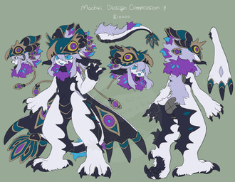 ambiguous_gender anthro armor avian_feet biped black_claws black_pawpads blue_eyes claws finger_claws front_view fur headgear helmet neck_tuft pawpads pose rear_view solo tail text toe_claws tuft white_body white_fur mochiri unknown_species absurd_res artist_name digital_drawing_(artwork) digital_media_(artwork) english_text full-length_portrait handwritten_text hi_res model_sheet portrait