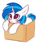 blue_hair blue_tail blush box container eyelashes female feral fur hair heart_eyes heart_symbol horn pink_eyes simple_background smile solo tail white_background white_body white_fur pesty_skillengton friendship_is_magic hasbro my_little_pony mythology vinyl_scratch_(mlp) equid equine mammal mythological_creature mythological_equine unicorn 2018 digital_media_(artwork) hi_res