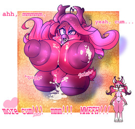 ahegao ahoge anthro big_breasts bimbofication bodily_fluids breast_expansion breasts clitoris cum cum_in_mouth cum_inside cum_on_body cum_on_breasts cum_on_chest cum_on_eyelashes cum_on_face cum_on_ground cum_on_vulva curvy_figure expansion eyelashes female fur genital_fluids genitals hair heart_ahoge heart_eyes heart_symbol huge_breasts hyper hyper_breasts immobile latex latex_transformation lips living_sex_toy long_hair looking_pleasured makeup moan multicolored_hair nipple_expansion nipples nude open_mouth pigtails pink_body pink_eyes pink_fur purple_body purple_fur sex_toy_transformation simple_background solo tail text thick_thighs transformation voluptuous paperpuss velma_(paperpuss) felid feline lynx mammal digital_media_(artwork) hi_res