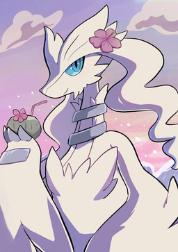 ambiguous_gender anthro beverage blue_eyes claws cloud coconut coconut_drink drupe_(fruit) flower food fruit grey_claws holding_object looking_at_viewer nude outside pink_flower plant sky smile solo white_body komanyachi nintendo pokemon generation_5_pokemon legendary_pokemon pokemon_(species) reshiram colored digital_drawing_(artwork) digital_media_(artwork) shaded