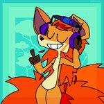 anthro big_ears big_tail dancing electronics headphones listening_to_music male orange_body orange_tail smile solo tail roksim hino_(secretly_yordle) 1:1 2d_animation animated frame_by_frame motion_tweening short_playtime