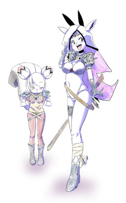 anthro arm_spikes boots clothed clothing cosplay crossover_cosplay female footwear gloves hair hair_bun handwear long_hair machine melee_weapon shoes shoulder_pads simple_background skimpy spiked_shoulder_pads spikes spikes_(anatomy) sword weapon white_background unknown_artist krita_(copyright) slayers kiki_the_cyber_squirrel libbie_the_spirit_oryx lina_inverse naga_the_serpent antelope bovid grazing_antelope mammal oryx robot robot_anthro rodent sciurid tree_squirrel crossover hi_res