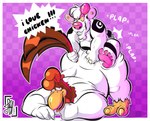 anal anthro ass_up barazoku beak big_butt butt dialogue doggystyle duo feathers from_behind_position fur hand_on_butt horn male male/male nude raised_tail red_body red_feathers sex sound_effects speech_bubble tail tail_feathers tail_grab text white_body white_feathers white_fur jeff_goatart looney_tunes warner_brothers foghorn_leghorn avian bird bovid caprine chicken galliform gallus_(genus) goat mammal phasianid digital_media_(artwork) english_text hi_res