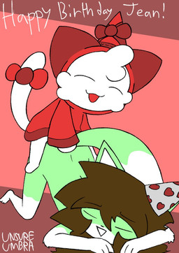 3_toes 4_fingers accessory ambiguous_penetration anthro anthro_on_anthro anthro_penetrated anthro_penetrating anthro_penetrating_anthro arm_tuft bow_ribbon brown_hair cheek_tuft clothing duo elbow_tuft eyes_always_closed eyes_closed facial_tuft feet female fingers from_behind_position fur furgonomics green_body green_fur hair hat head_tuft headgear headwear heart_pattern hoodie long_hair male male/female multicolored_body multicolored_fur open_mouth party_hat penetration perching_position red_bow red_clothing red_hoodie red_topwear ribbons sex simple_background size_difference smaller_male tail tail_accessory tail_bow tail_ribbon toes topwear tuft two_tone_body two_tone_fur white_body white_fur unsureumbra manu_(essentiad) nova_(unsureumbra) canid canine domestic_cat felid feline felis fox mammal signature