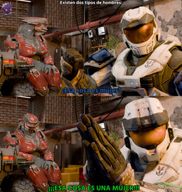 breasts car dialogue duo faceless_character faceless_human faceless_male female full_armor grey_body male mandibles non-mammal_breasts sitting text unsc vehicle warthog_vehicle_(halo) yellow_eyes ellechugas3000 chocoscorner_(modeler) halo_(series) microsoft xbox_game_studios alien human mammal sangheili spartan_(halo) 3d_(artwork) absurd_res comic digital_media_(artwork) hi_res spanish_text translated