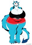 2009 anthro belly big_breasts blue_body blue_scales bottomwear breasts clothing deonwolf digital_media_(artwork) dinah_(vdisco) female flat_colors hi_res huge_breasts lezagrad lizard multicolored_body multicolored_scales non-mammal_breasts overweight overweight_anthro overweight_female red_eyes reptile scales scalie shirt shorts simple_background solo thick_thighs topwear two_tone_body two_tone_scales white_background white_body white_scales