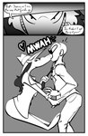 anthro barefoot clothing clothing_pull crossgender dialogue duo feet female flirting hair hat headgear headwear kissing long_hair long_snout male male/female necktie necktie_pull snout suit_jacket surprise_kiss tailless toony unknown_artist anon toon_patrol human mammal mustelid musteline true_musteline weasel greyscale hi_res monochrome