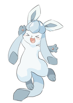 3_fingers 3_toes :3 >_< ambiguous_gender anthro anthrofied biped blue_body blue_ears blue_fur blue_hair blue_inner_ear blue_tail blush blush_lines cute_fangs dipstick_tail eyes_closed fangs featureless_crotch feet fingers front_view fur gloves_(marking) hair happy jumping kemono leg_markings long_hair markings multicolored_body multicolored_fur multicolored_hair multicolored_tail nude open_:3 open_mouth open_smile pawpads pigtails pink_nose pink_pawpads pokemorph semi-anthro simple_background smile socks_(marking) solo standing tail tail_markings teeth toes tongue two_tone_body two_tone_fur two_tone_hair two_tone_tail white_background tsukiya_(rajx3523) nintendo pokemon canid eeveelution generation_4_pokemon glaceon mammal pokemon_(species) colored digital_media_(artwork) full-length_portrait hi_res portrait