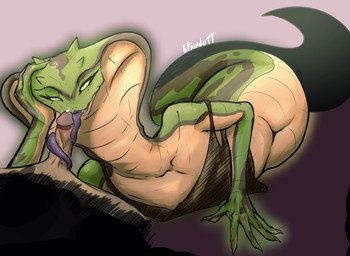 anthro apode bodily_fluids duo female genital_fluids genitals legless male oral penis precum serpentine solo_focus tongue tongue_wrap brradett deadlock_(game) valve vyper_(deadlock) draconcopode naga reptile scalie snake absurd_res colored digital_drawing_(artwork) digital_media_(artwork) hi_res signature