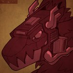 anthro exhaust exhaust_pipe machine mecha mechanic motor blakixtekzer_(artist) canid canine mammal protogen robot robot_anthro 1:1 absurd_res headshot_portrait hi_res icon portrait