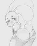 anthro female k. solo young cartoon_network the_amazing_world_of_gumball anais_watterson syl lagomorph leporid mammal rabbit absurd_res hi_res monochrome