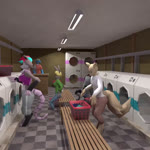 anthro anus balls bent_over black_body black_scales blue_body blue_eyes blue_scales butt casual_nudity clothing digitigrade erection exhibitionism female fur genitals grey_body grey_fur group inside laundromat low_poly male masturbation nude penis public public_masturbation public_nudity scales shocked tan_body tan_fur undressing voyeur mikrofagi jack_(jackwolf) american_opossum canid canine canis lagomorph leporid lizard mammal marsupial rabbit reptile scalie wolf 1:1 3d_(artwork) 3d_animation animated digital_media_(artwork) long_playtime no_sound webm