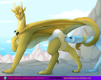 bodily_fluids clothed clothing diaper diaper_fetish diaper_sniffing duo feral genital_fluids male male/male sniffing tail tail_coil text unclean_diaper urine used_diaper wearing_diaper wet_diaper secret_desires fanbox mythology scholastic subscribestar wings_of_fire qibli_(wof) winter_(wof) dragon icewing_(wof) mythological_creature mythological_scalie sandwing_(wof) scalie hi_res url