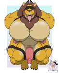 1ceberg anthro bdsm bondage bound breath erection felid hi_res lion machine male mammal milking_machine pantherine panting solo