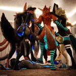 animal_genitalia animal_penis anthro anthro_on_anthro balls biped black_body black_fur blue_body blue_fur bodily_fluids bottomwear canine_genitalia canine_penis claws clothed clothing cum depth_of_field dominant erection feet feet_on_penis foot_fetish foot_lick foot_on_balls foot_on_chest foot_play footjob fur genital_fluids genitals grey_body grey_fur group hair hindpaw hoodie inside knot licking lying lying_on_ground male male/male multicolored_body nude on_back on_ground open_mouth orgasm pants paws penis reflection sex slim slim_anthro slim_male slim_sub smile stepped_on stepping_on_another stepping_on_balls stepping_on_chest stepping_on_face stepping_on_genitals submissive submissive_male surrounded tail teeth tongue tongue_out topwear trampling white_body white_fur dragonplayer blender_cycles dragonplayer_(character) maro_lupus canid canine canis fox mammal rexouium 1:1 3d_(artwork) absurd_res blender_(artwork) digital_media_(artwork) hi_res