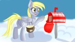 delivery_(commerce) delivery_employee female mail mailbag mailbox open_mouth postal_carrier postal_delivery solo wings jbond friendship_is_magic hasbro my_little_pony mythology derpy_hooves_(mlp) equid equine horse mammal mythological_creature mythological_equine pegasus pony 16:9 hi_res widescreen