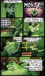 abs alligator alligatorid anthro bodily_fluids canid canine canis clothing comic countershading crocodile crocodilian daxterdingo dialogue dingo duo english_text excited eyes_closed eyewear facial_hair featureless_crotch five_nights_at_freddy's five_nights_at_freddy's:_security_breach fur glasses green_body hair hat headgear headwear heart_symbol hi_res hoodie hugging_leg kiddie_jukes machine male mammal mohawk montgomery_gator muscular muscular_anthro muscular_male pecs red_hair reptile robot scalie scottgames size_difference smile speech_bubble steel_wool_studios sunglasses tears teeth text topwear