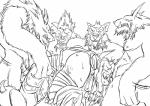 anal group male male/male male_penetrated male_penetrating male_penetrating_male penetration sex patchcaacaa blizzard_entertainment warcraft varok_saurfang_(warcraft) canid humanoid mammal orc werecanid werecreature worgen hi_res monochrome