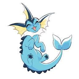 ambiguous_gender blue_body fangs featureless_crotch feral happy open_mouth pawpads paws simple_background solo tail teeth tongue izzy-paw nintendo pokemon eeveelution generation_1_pokemon pokemon_(species) vaporeon 1:1 2026 hi_res