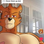 abs anthro biceps fur hair male muscular muscular_anthro muscular_male nipples nude pecs simple_background solo text tonydapig cover_them_up_slut bear mammal 1:1 absurd_res digital_media_(artwork) english_text hi_res meme