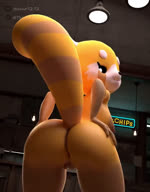 anthro anus areola breasts butt female fur genitals looking_at_viewer looking_back nipples nude nude_female presenting presenting_hindquarters pussy rear_view shaking shaking_butt side_boob solo swaying teemoty aggretsuko sanrio retsuko ailurid mammal red_panda 3d_(artwork) 3d_animation animated digital_media_(artwork) high_framerate long_playtime loop sound webm