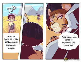 afro anthro duo female hair male male/female simple_background text lallamitan_t joan_(lallamitan_t) nala_(mrmapache) camelid felid lion llama mammal pantherine 4:3 absurd_res comic digital_media_(artwork) hi_res translated
