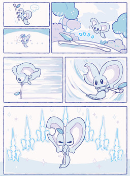 ambiguous_gender bar_emanata big_ears biped bipedal_feral blue_eyes blush blush_lines blush_stickers detailed_background ellipsis emanata eyes_closed feral fluffy fluffy_tail forest fur holding_object holding_stick magic mouthless notched_ear outside plant playing semi-anthro solo sparkles speech_bubble stick tail teal_body teal_fur tree metro_(pixiv) kirby_(series) kirby_and_the_forgotten_land nintendo elfilin alien chinchilla chinchillid mammal rodent starling_(kirby) 2022 comic digital_drawing_(artwork) digital_media_(artwork) hi_res restricted_palette male_(lore)