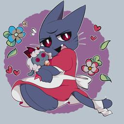 anthro button_(fastener) button_eyes character_plushie doll heart_symbol holding_doll holding_object holding_plushie holding_toy hug hugging_object hugging_plushie male plushie solo toy minnajones cult_of_the_lamb massive_monster_(studio) lamb_(cult_of_the_lamb) narinder red_crown_(cult_of_the_lamb) domestic_cat felid feline felis inanimate_object mammal 1:1