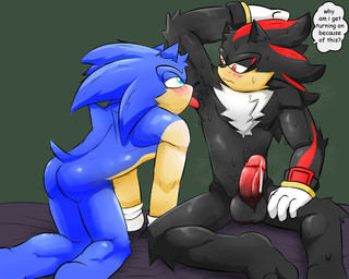 anthro armpit_fetish bodily_fluids clothing cum genital_fluids genitals gloves handwear leaking_cum male male/male penis solo sweat sweet_tomato sega sonic_the_hedgehog_(series) shadow_the_hedgehog sonic_the_hedgehog