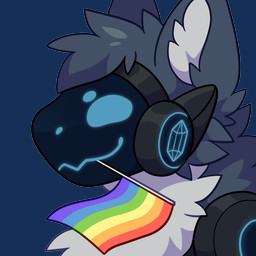 anthro blue_body blue_fur fur lgbt_pride machine male pride_colors solo sir_burnt lgbt_pride_month cobalt_(cyketrik) protogen 1:1 alpha_channel hi_res