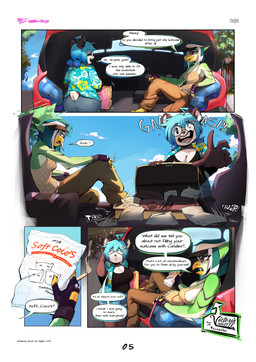 anthro big_breasts breasts candy casual_clothing dessert dialogue duo female food medium_breasts skinny slightly_chubby text viejillox skabunny_shock mila_bamboo victoria_charlotte avian bear giant_panda mammal absurd_res comic english_text hi_res