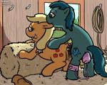 5:4 after_sex all_fours anal anal_masturbation anal_penetration animal_genitalia animal_penis applejack_(mlp) blonde_hair bodily_fluids clothing cowboy_hat cum cum_in_ass cum_in_pussy cum_inside cum_on_face cutie_mark doggystyle duo ear_nom earth_pony equid equine equine_genitalia equine_penis eyelashes fan_character female feral feral_on_feral friendship_is_magic from_behind_position genital_fluids genitals green_eyes green_hair green_tail hair hasbro hat hay headgear headwear horse inside male male/female mammal masturbation my_little_pony nom penetration penis plant poison_trail pokehidden pony ponytail pussy rope sex sex_toy smile tail teeth tree vibrator yellow_tail