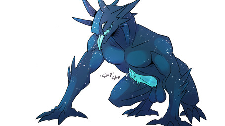 anthro balls blue_body blue_penis blue_skin bodily_fluids erection genital_fluids genitals male muscular muscular_male penis precum simple_background solo tongue tongue_out white_background white_eyes chradi cassius_(chradi) abyssal_creature monster 16:9 digital_media_(artwork) hi_res widescreen