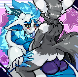 animal_genitalia anthro belly big_belly bodily_fluids cum cum_inside duo erection female fur genital_fluids genitals grey_body grey_fur huge_belly hyper hyper_belly hyper_pregnancy knot knotted_penis male male/female neck_tuft orgasm penetration penile penile_penetration penis pregnant pregnant_anthro pregnant_female pregnant_sex sex tuft marymory mythology bhodi havoc_(im_havociy) agamid bearded_dragon canid canine canis coyote dragon lizard mammal mythological_creature mythological_scalie reptile scalie animated digital_media_(artwork) hi_res pixel_(artwork) pixel_animation
