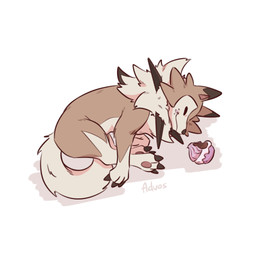 3_toes ambiguous_gender brown_body brown_fur brown_tail claws countershade_fur countershade_torso countershading feet feral fur lying on_side pawpads paws simple_background smile solo tail toe_claws toes advos nintendo pokemon generation_7_pokemon lycanroc midday_lycanroc pokemon_(species) 1:1 2026 digital_drawing_(artwork) digital_media_(artwork)